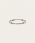 Silver-tone beaded band ring shown on its own.