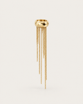 One gold-tone ear cuff with uneven chain fringes, shown on its own.