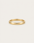 Slim plain gold-tone band ring, front view.